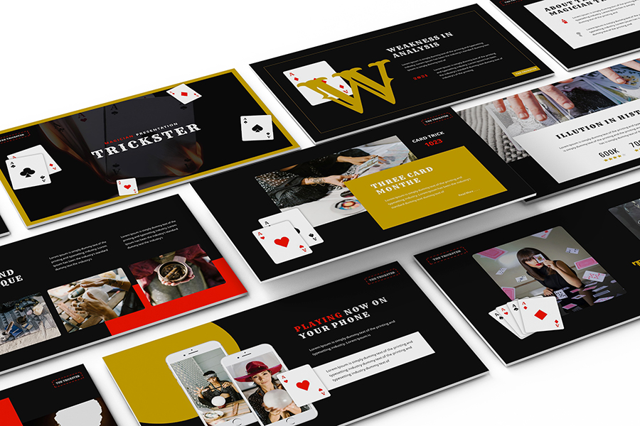 Magician Trick Google Slides Presentation Template, Presentation Templates